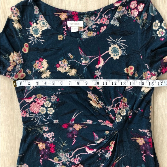 Monsoon Floral Print 1/2 Sleeve Dress Size 10 - Picture 3 of 15
